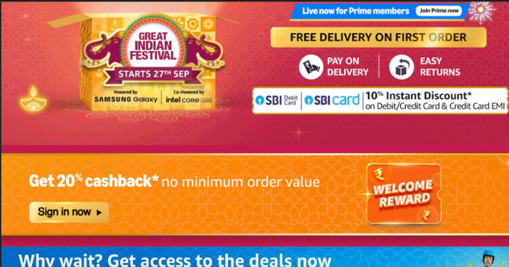 How can you enjoy amazon great indian festival early on